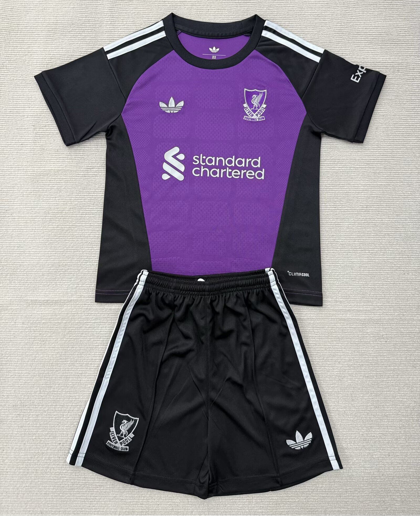 Kids-Liverpool 26/27 GK Purple/Black Soccer Jersey